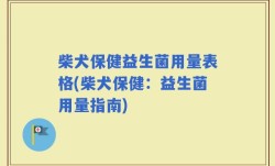 柴犬保健益生菌用量表格(柴犬保健：益生菌用量指南)