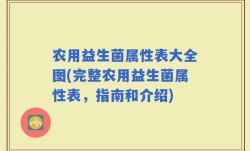 农用益生菌属性表大全图(完整农用益生菌属性表，指南和介绍)