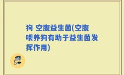 狗 空腹益生菌(空腹喂养狗有助于益生菌发挥作用)