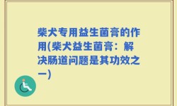 柴犬专用益生菌膏的作用(柴犬益生菌膏：解决肠道问题是其功效之一)