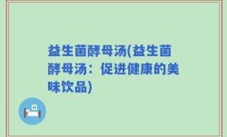 益生菌酵母汤(益生菌酵母汤：促进健康的美味饮品)