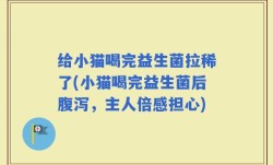 给小猫喝完益生菌拉稀了(小猫喝完益生菌后腹泻，主人倍感担心)