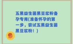 五黑益生菌黑豆浆粉备孕专用(准备怀孕的第一步，尝试五黑益生菌黑豆浆粉！)