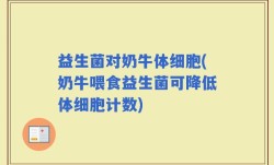 益生菌对奶牛体细胞(奶牛喂食益生菌可降低体细胞计数)