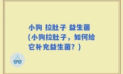 小狗 拉肚子 益生菌(小狗拉肚子，如何给它补充益生菌？)