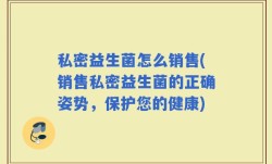 私密益生菌怎么销售(销售私密益生菌的正确姿势，保护您的健康)