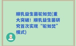 顺乳益生菌驼如焚(重大突破！顺乳益生菌研究首次实现“驼如焚”模式)
