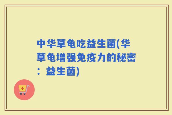 中华草龟吃益生菌(华草龟增强力的秘密：益生菌)