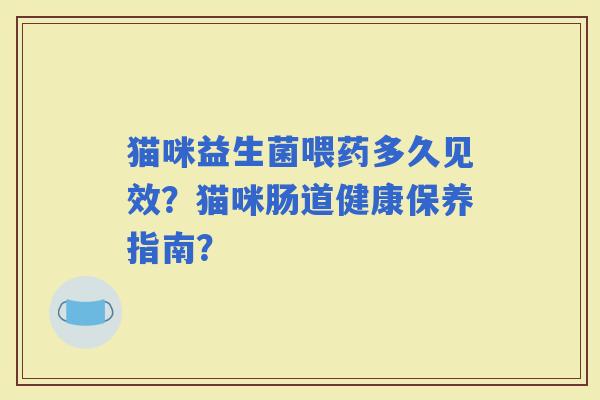 猫咪益生菌喂药多久见效？猫咪肠道健康保养指南？