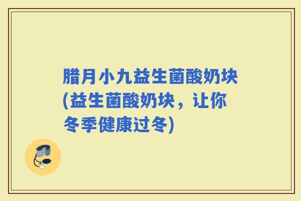 腊月小九益生菌酸奶块(益生菌酸奶块，让你冬季健康过冬)