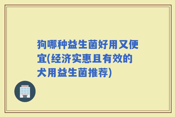 狗哪种益生菌好用又便宜(经济实惠且有效的犬用益生菌推荐)