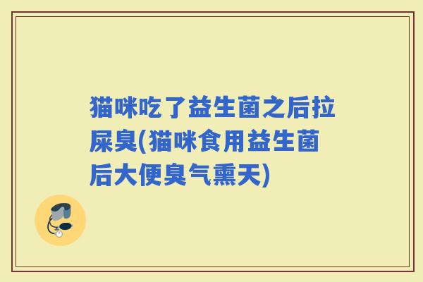 猫咪吃了益生菌之后拉屎臭(猫咪食用益生菌后大便臭气熏天)