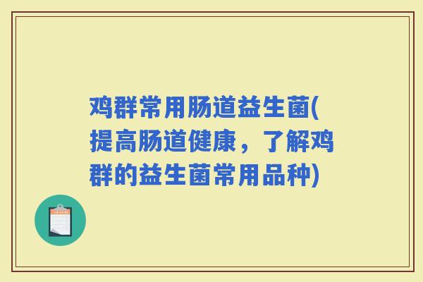 鸡群常用肠道益生菌(提高肠道健康，了解鸡群的益生菌常用品种)