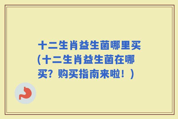 十二生肖益生菌哪里买(十二生肖益生菌在哪买？购买指南来啦！)