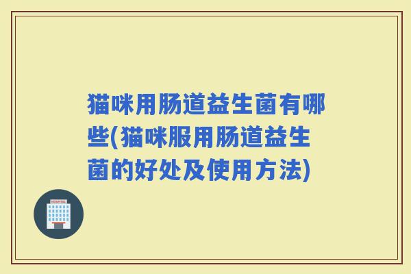 猫咪用肠道益生菌有哪些(猫咪服用肠道益生菌的好处及使用方法)
