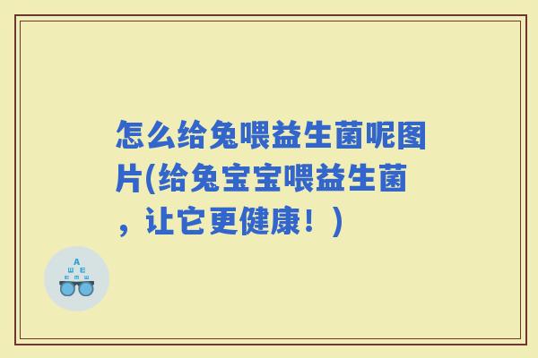 怎么给兔喂益生菌呢图片(给兔宝宝喂益生菌，让它更健康！)
