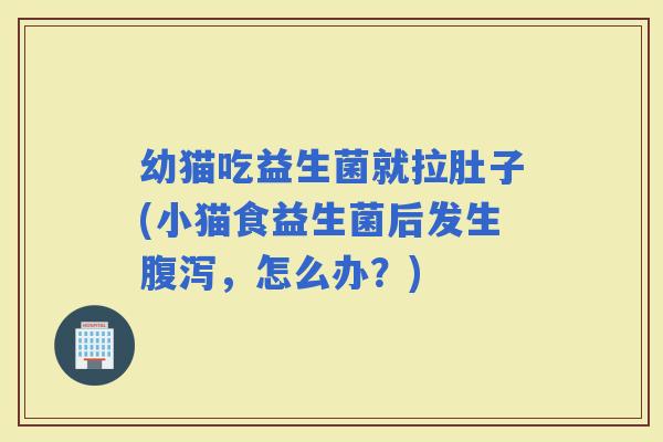 幼猫吃益生菌就拉肚子(小猫食益生菌后发生，怎么办？)