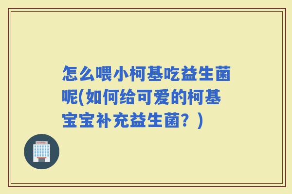 怎么喂小柯基吃益生菌呢(如何给可爱的柯基宝宝补充益生菌？)