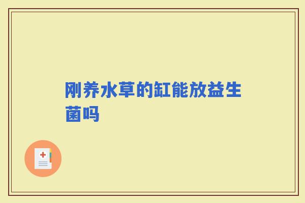 刚养水草的缸能放益生菌吗