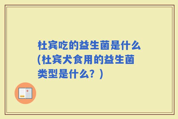 杜宾吃的益生菌是什么(杜宾犬食用的益生菌类型是什么?) 杜宾吃的益生菌是什么(杜宾犬食用的益生菌类型是什么?)