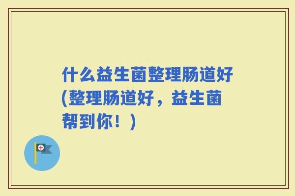 什么益生菌整理肠道好(整理肠道好，益生菌帮到你！)