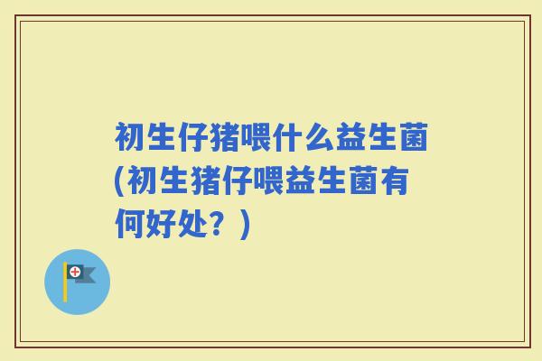 初生仔猪喂什么益生菌(初生猪仔喂益生菌有何好处？)
