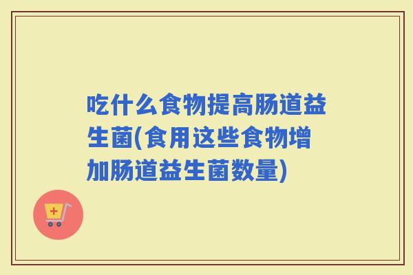 吃什么食物提高肠道益生菌(食用这些食物增加肠道益生菌数量)