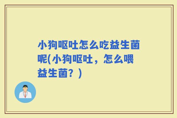 小狗怎么吃益生菌呢(小狗，怎么喂益生菌？)