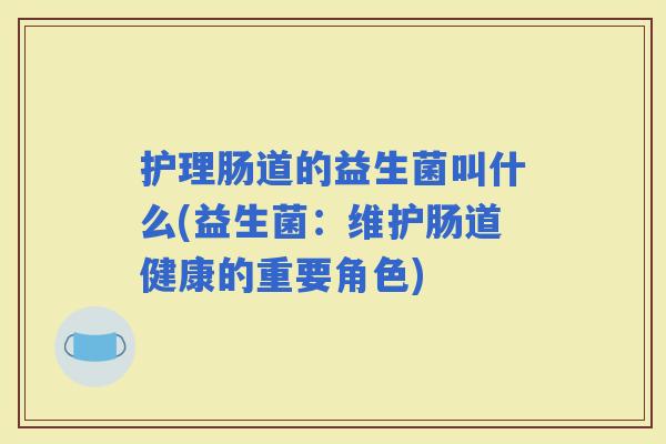 护理肠道的益生菌叫什么(益生菌：维护肠道健康的重要角色)