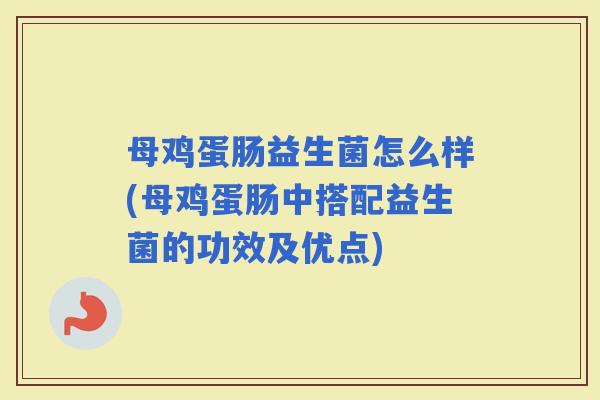 母鸡蛋肠益生菌怎么样(母鸡蛋肠中搭配益生菌的功效及优点)