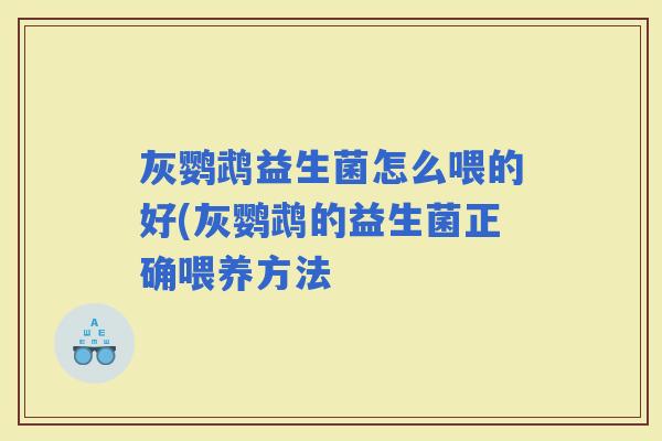 灰鹦鹉益生菌怎么喂的好(灰鹦鹉的益生菌正确喂养方法