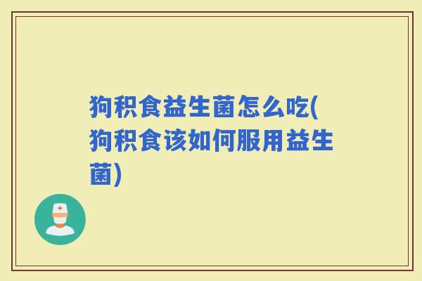 狗积食益生菌怎么吃(狗积食该如何服用益生菌)