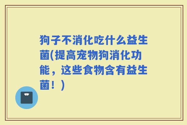 狗子不消化吃什么益生菌(提高宠物狗消化功能,这些食物含有益生菌!) 狗子不消化吃什么益生菌(提高宠物狗消化功能,这些食物含有益生菌!)