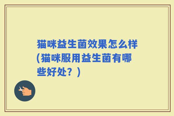 猫咪益生菌效果怎么样(猫咪服用益生菌有哪些好处？)
