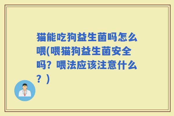 猫能吃狗益生菌吗怎么喂(喂猫狗益生菌安全吗？喂法应该注意什么？)
