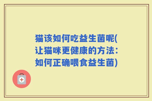猫该如何吃益生菌呢(让猫咪更健康的方法:如何正确喂食益生菌) 猫该如何吃益生菌呢(让猫咪更健康的方法:如何正确喂食益生菌)