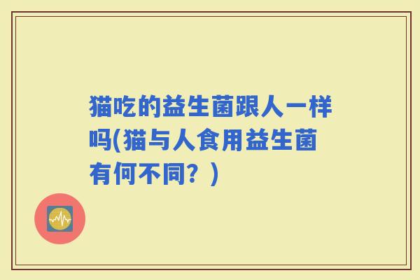 猫吃的益生菌跟人一样吗(猫与人食用益生菌有何不同？)