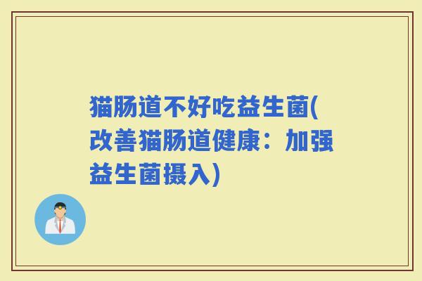 猫肠道不好吃益生菌(改善猫肠道健康：加强益生菌摄入)