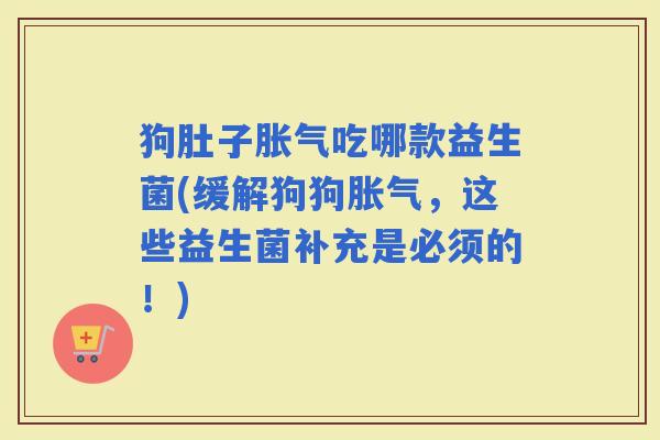 狗肚子吃哪款益生菌(缓解狗狗，这些益生菌补充是必须的！)