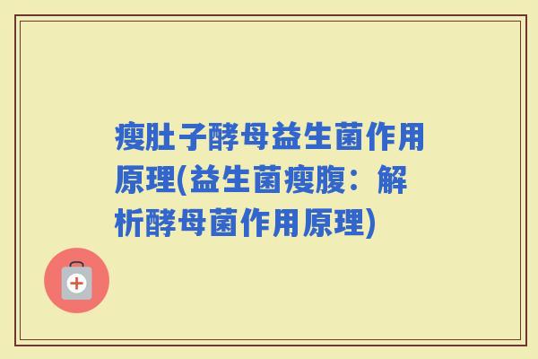 瘦肚子酵母益生菌作用原理(益生菌瘦腹:解析酵母菌作用原理) 瘦肚子酵母益生菌作用原理(益生菌瘦腹:解析酵母菌作用原理)