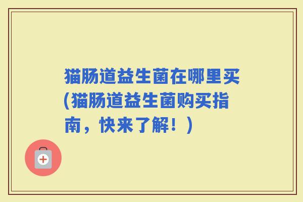 猫肠道益生菌在哪里买(猫肠道益生菌购买指南，快来了解！)