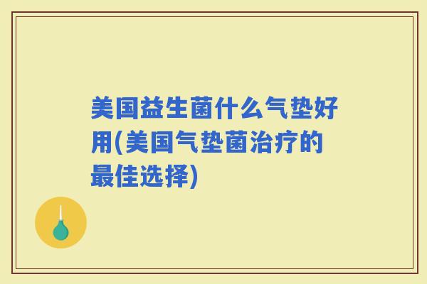 美国益生菌什么气垫好用(美国气垫菌的佳选择)
