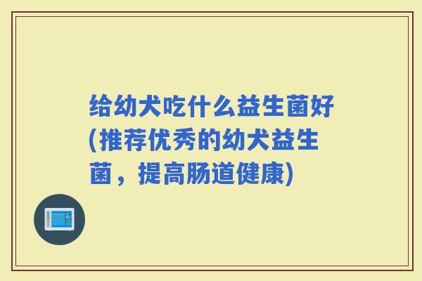 给幼犬吃什么益生菌好(推荐优秀的幼犬益生菌，提高肠道健康)