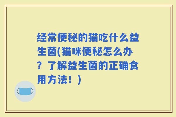 经常的猫吃什么益生菌(猫咪怎么办？了解益生菌的正确食用方法！)