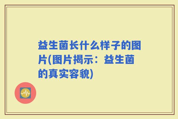 益生菌长什么样子的图片(图片揭示：益生菌的真实容貌)