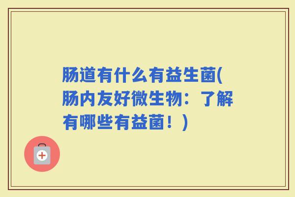 肠道有什么有益生菌(肠内友好微生物：了解有哪些有益菌！)