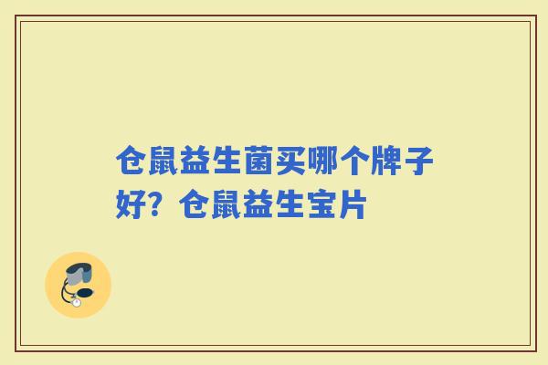 仓鼠益生菌买哪个牌子好？仓鼠益生宝片