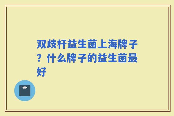 双歧杆益生菌上海牌子？什么牌子的益生菌好