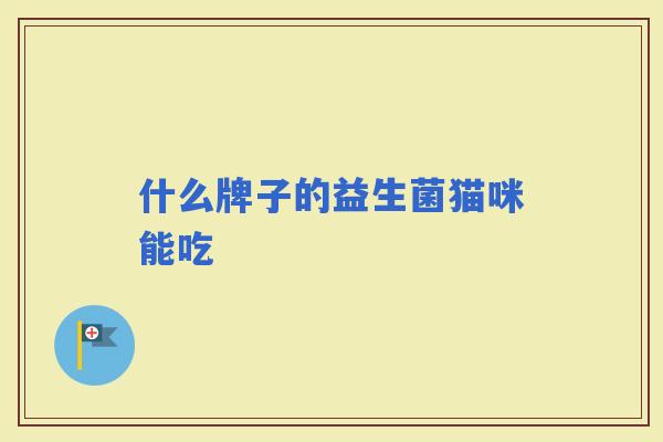 什么牌子的益生菌猫咪能吃 什么牌子的益生菌猫咪能吃