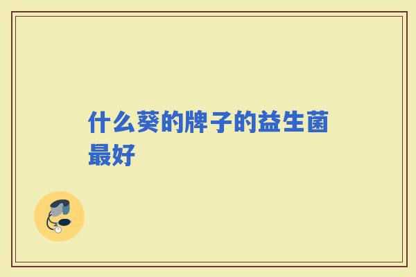 什么葵的牌子的益生菌好 什么葵的牌子的益生菌好